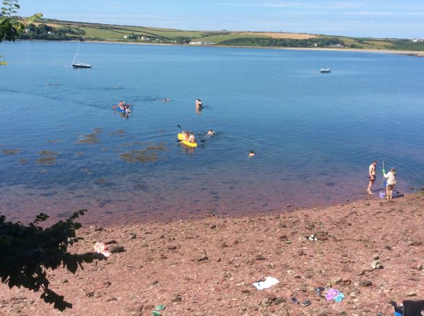 Swimming and kayaking
